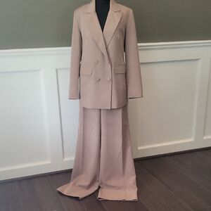 Elegant Tan Women's Pantsuit